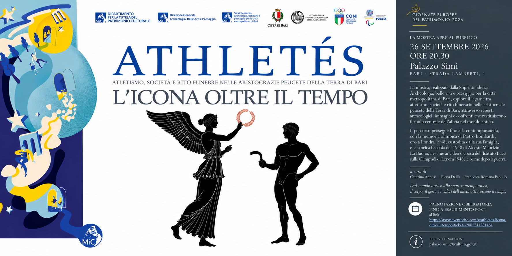 Locandina evento Sabato 26 Settembre 2026 - ATHLETÉS. L’icona oltre il tempo