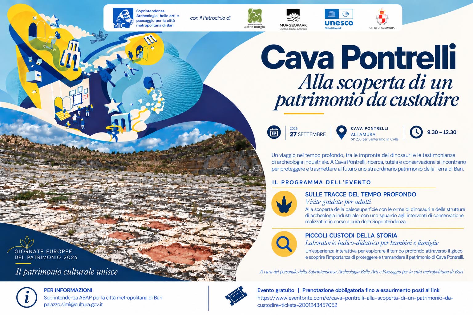 locandina evento Domenica 27 settembre 2026 - CAVA PONTRELLI - Alla scoperta di un patrimonio da custodire